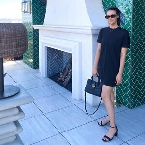 Zara Black Knit Dress with Mock Neckline